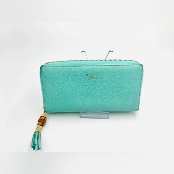 Gucci Bamboo Tassel Swing Leather Zip Around Long Wallet - Picture 2 of 11